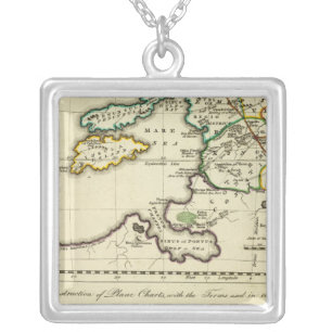 Tabularum geographicarum specimen World Map Silver Plated Necklace