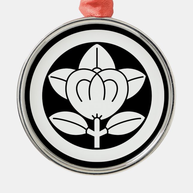 Tachibana in a circle (Rokutsuwari Drawing) Metal Ornament (Front)
