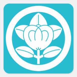 Tachibana in a circle (Rokutsuwari Drawing) Square Sticker