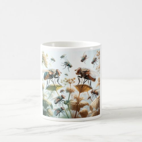 Tachinid Flies in Natural Elegance IREF451 _ Water Coffee Mug