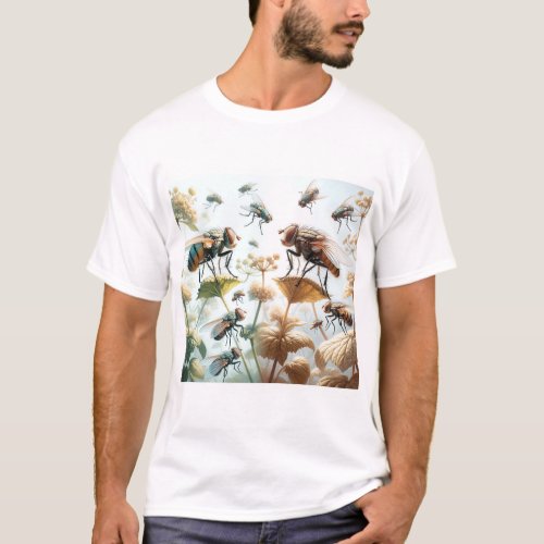 Tachinid Flies in Natural Elegance IREF451 _ Water T_Shirt