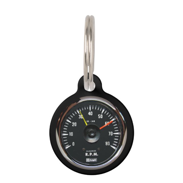 Tachometer Pet Name Tag (Front)