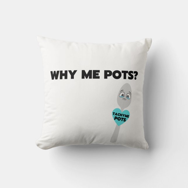 Tachy Me Spoon Bold Print Throw Pillow (Front)