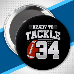 Tackle 34th Birthday 34 Years Couples Anniversary Button