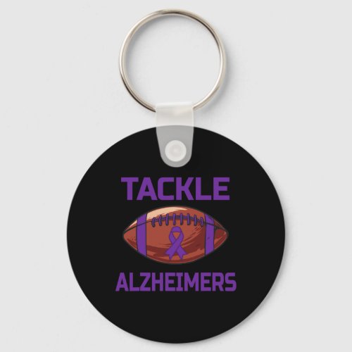 Tackle Alzheimerheimers Fight End Support Wear Pur Keychain