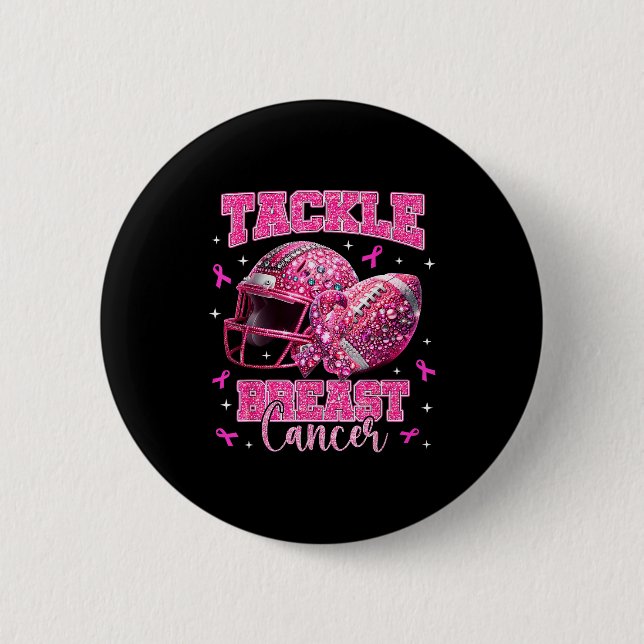 Tackle Breast Cancer Awareness American Football N Button (Front)