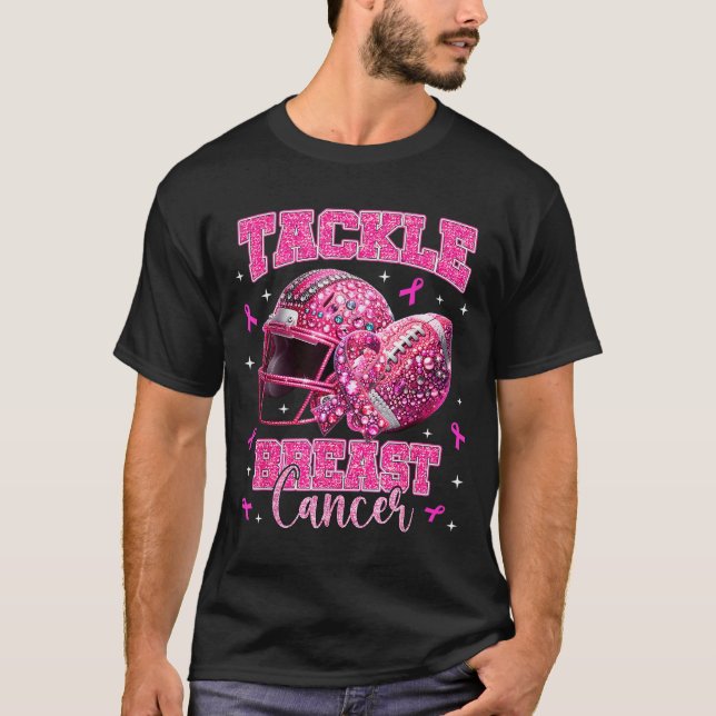 Tackle Breast Cancer Awareness American Football N T-Shirt (Front)