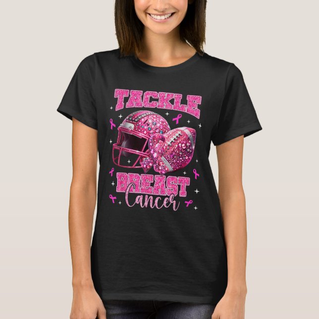 Tackle Breast Cancer Awareness American Football N T-Shirt (Front)