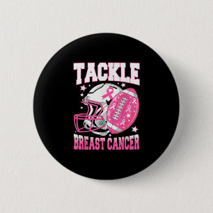 Tackle Breast Cancer Awareness American Football P Button