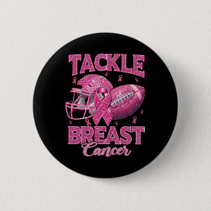 Tackle Breast Cancer Awareness American Football P Button