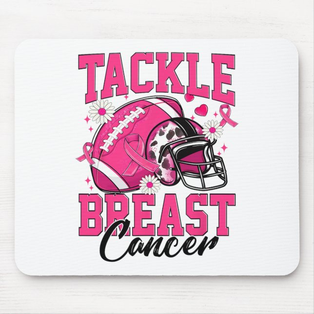 Tackle Breast Cancer Awareness American Footbyll P Mouse Pad (Front)