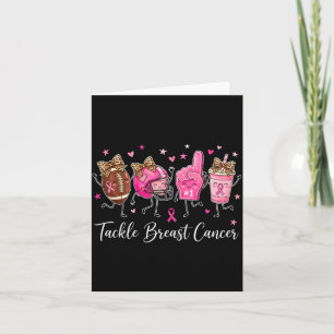 Tackle breast cancer awareness month football mom card