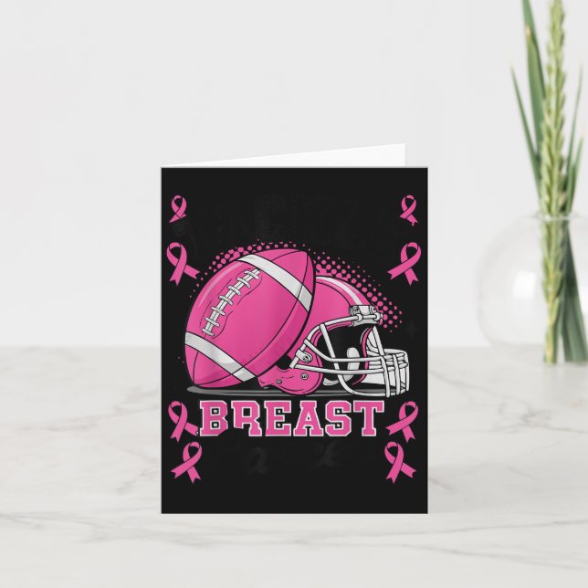 Tackle Breast Cancer Awareness Nk Ribbon Football  Card (Front)