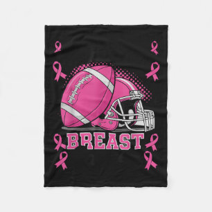 Tackle Breast Cancer Awareness Nk Ribbon Football Fleece Blanket