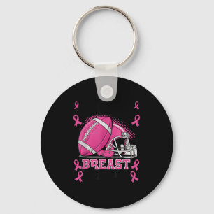 Tackle Breast Cancer Awareness Nk Ribbon Football  Keychain