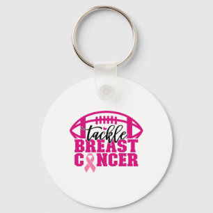 Tackle Breast Cancer Awareness Pink Ribbon America Keychain