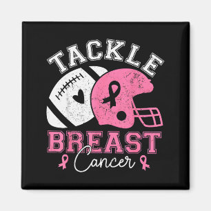 Tackle Breast Cancer Awareness Pink Ribbon America Magnet