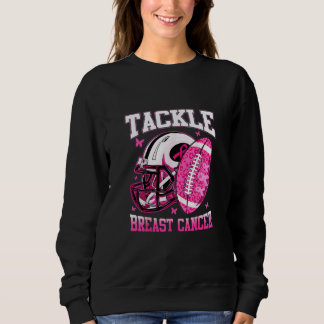 Tackle Breast Cancer Awareness Pink Ribbon Foot Sweatshirt