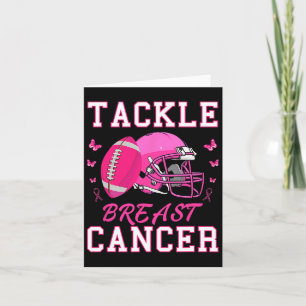 Tackle Breast Cancer Awareness Pink Ribbon Footll Card