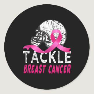 Tackle Breast Cancer Awareness Survivor Football O Classic Round Sticker