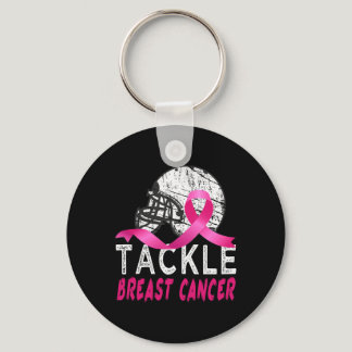 Tackle Breast Cancer Awareness Survivor Football O Keychain