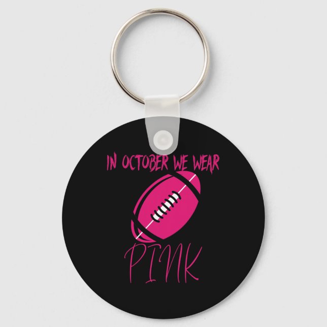 Tackle Breast Cancer Awareness Survivor Football O Keychain (Front)