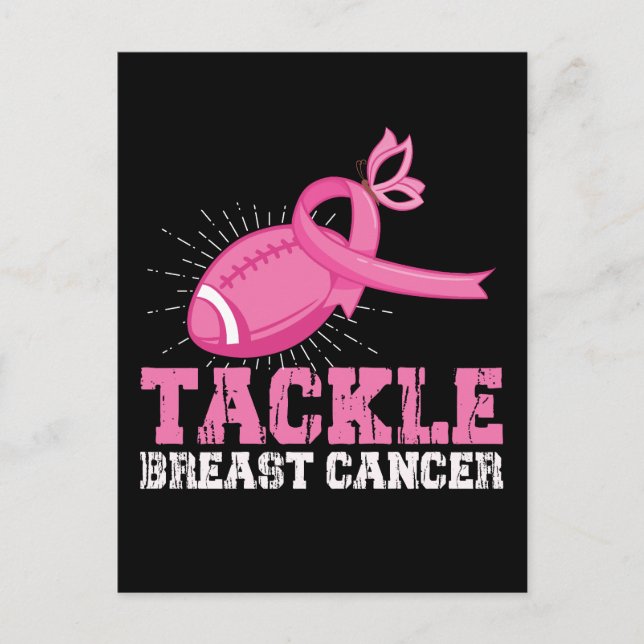 Tackle Breast Cancer Fighting American Football Postcard (Front)