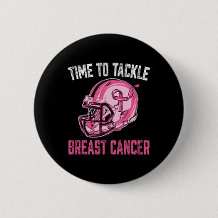 Tackle Breast Cancer Football Helmet Pink Ribbon A Button