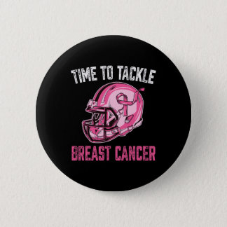Tackle Breast Cancer Football Helmet Pink Ribbon A Button