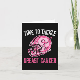 Tackle Breast Cancer Football Helmet Pink Ribbon A Card