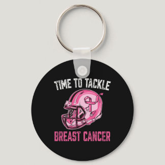 Tackle Breast Cancer Football Helmet Pink Ribbon A Keychain