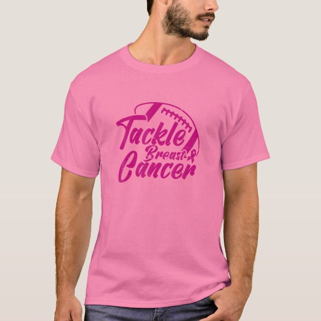 Tackle Breast Cancer Football Survivor T-Shirt (Front)