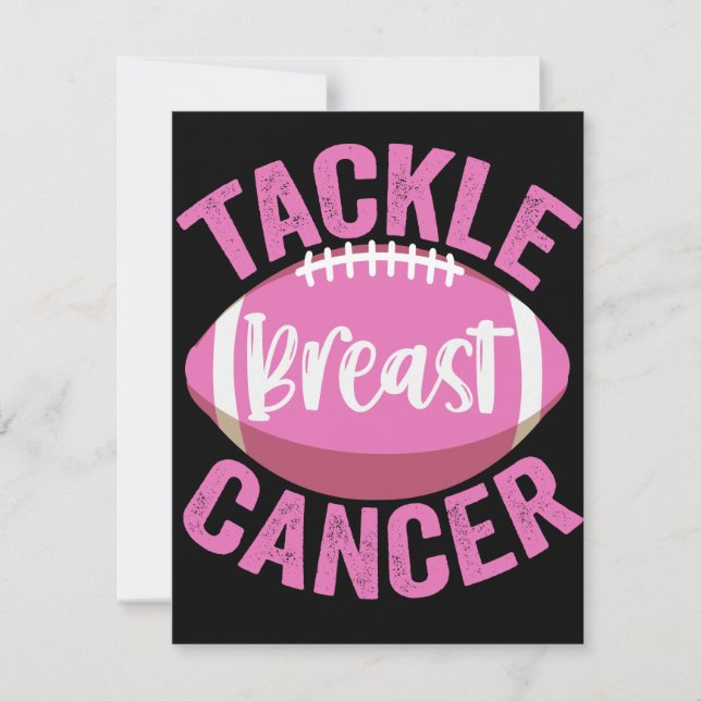 Tackle Breast Cancer Funny Football Awareness Gift Note Card (Front)