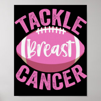 Tackle Breast Cancer Funny Football Awareness Gift Poster