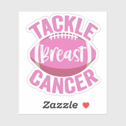 Tackle Breast Cancer Funny Football Awareness Gift Sticker