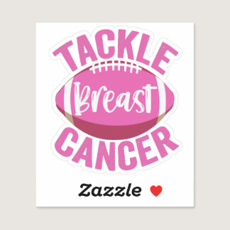Tackle Breast Cancer Funny Football Awareness Gift Sticker