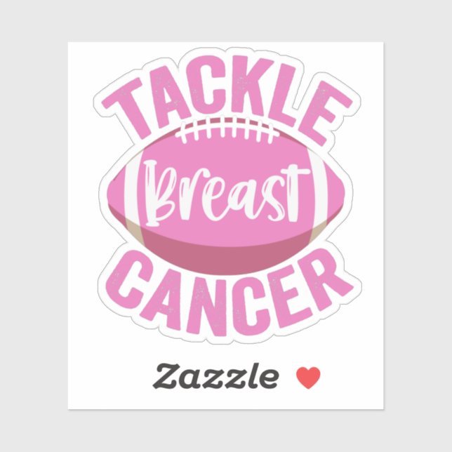 Tackle Breast Cancer Funny Football Awareness Gift Sticker (Sheet)