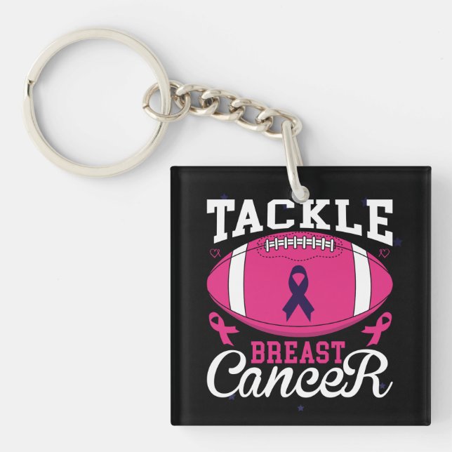 tackle breast cancer keychain (Front)