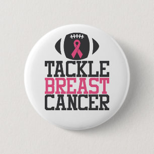Tackle Breast Cancer Pink Ribbon Awareness Button
