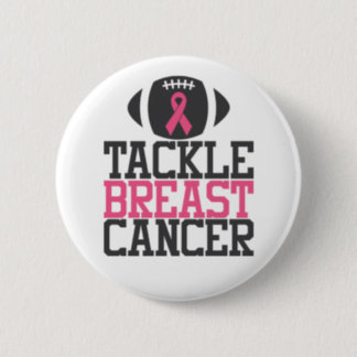 Tackle Breast Cancer | Pink Ribbon Awareness Button