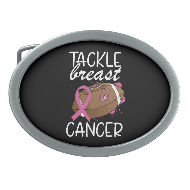 Tackle Cancer Breast Cancer Awareness Ribbon  Belt Buckle (Front)