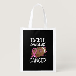 Tackle Cancer Breast Cancer Awareness Ribbon  Grocery Bag