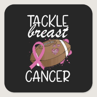 Tackle Cancer Breast Cancer Awareness Ribbon  Square Sticker