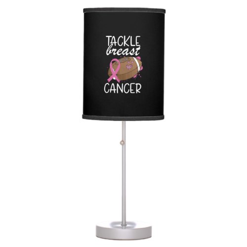 Tackle Cancer Breast Cancer Awareness Ribbon  Table Lamp