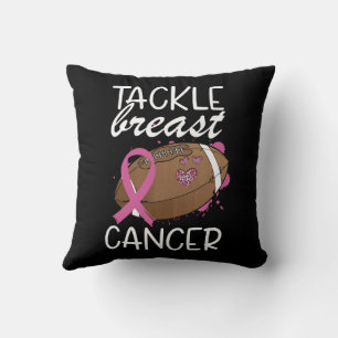 Tackle Cancer Breast Cancer Awareness Ribbon Throw Pillow
