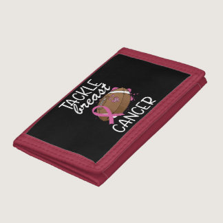 Tackle Cancer Breast Cancer Awareness Ribbon  Trifold Wallet