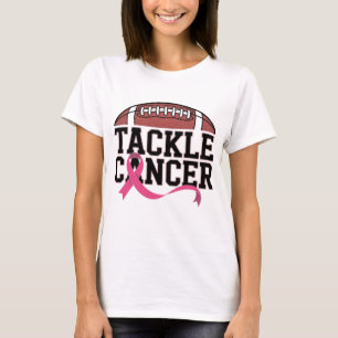 Tackle Cancer Pink Ribbon Design T-Shirt