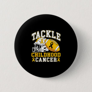Tackle childhood cancer awareness football gold button