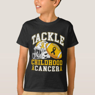 Tackle childhood cancer awareness football gold T-Shirt