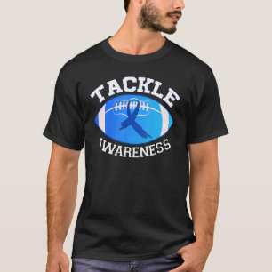 Tackle Diabetes Blue Football Type 1 T1D Diabetes T-Shirt